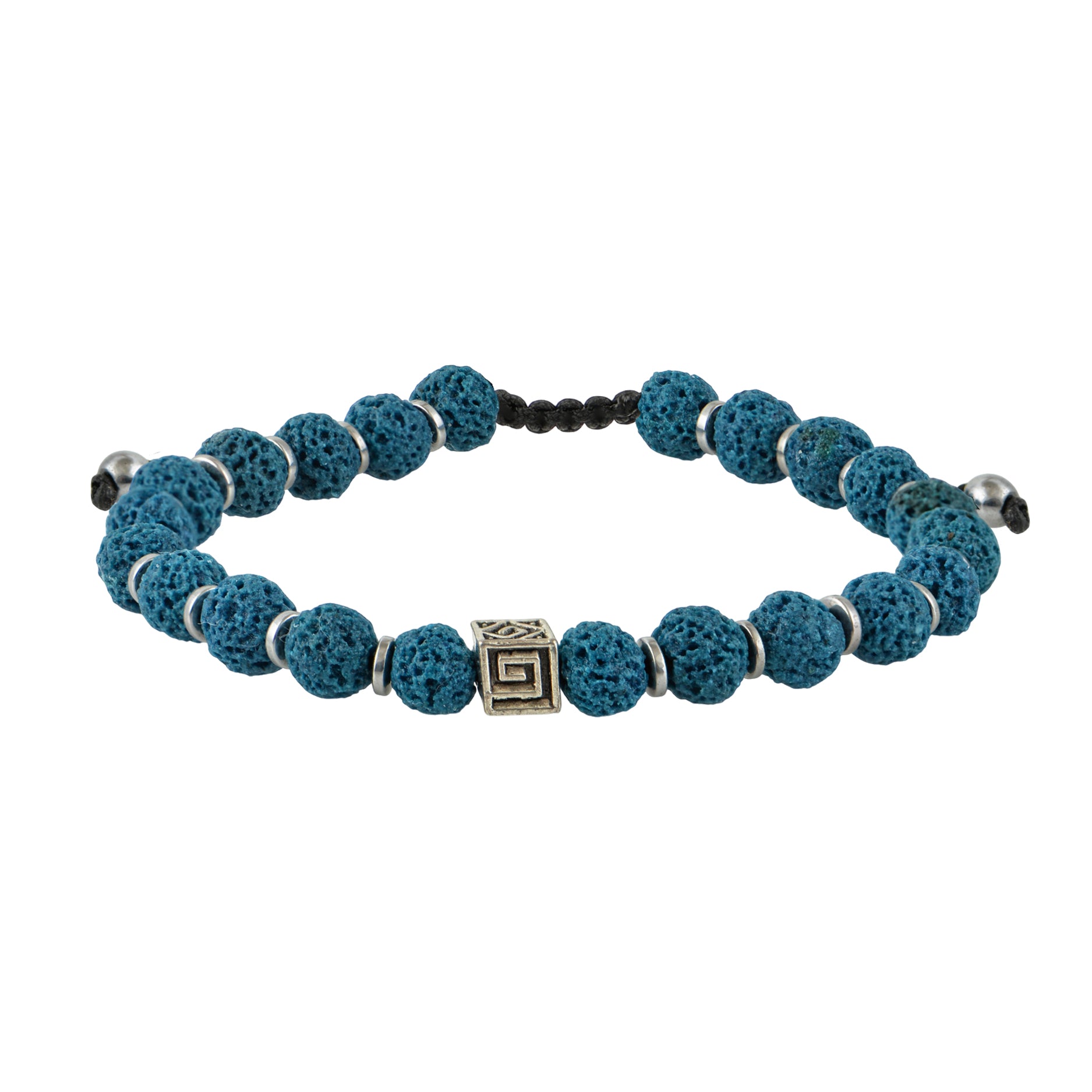 Coloured Lava Meander Men's Bracelet