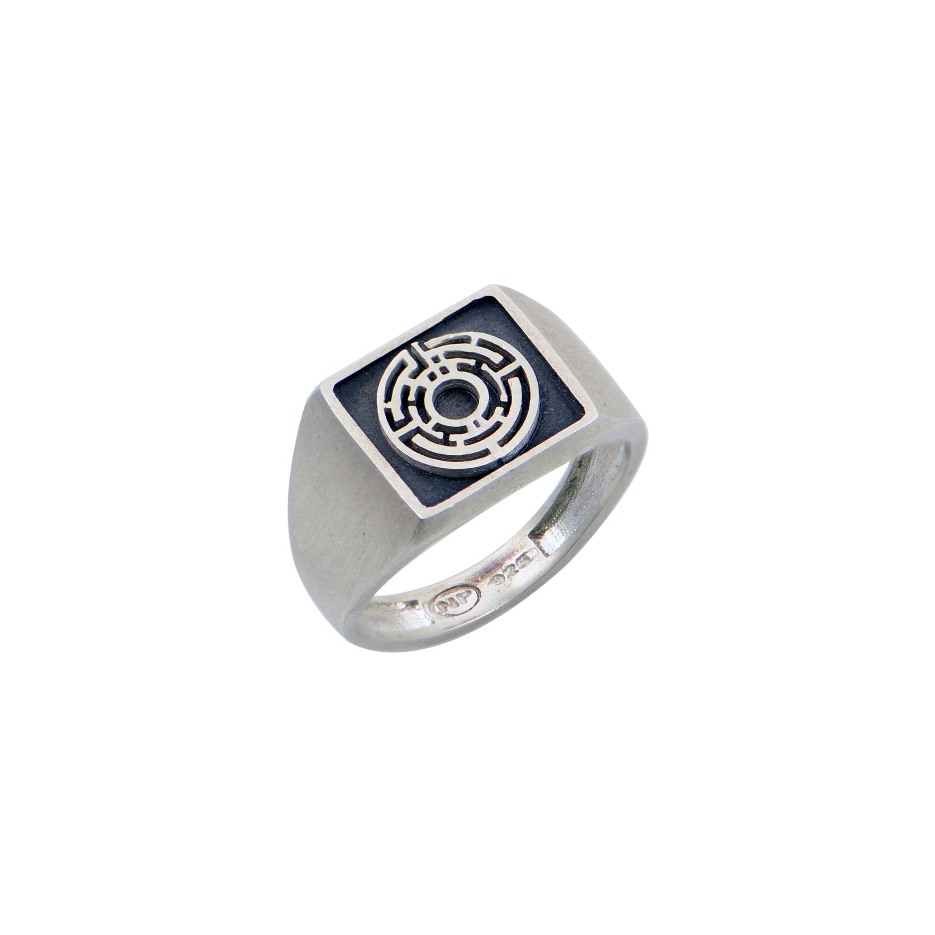 Oxidized Labyrinth Men's Chevalier Ring