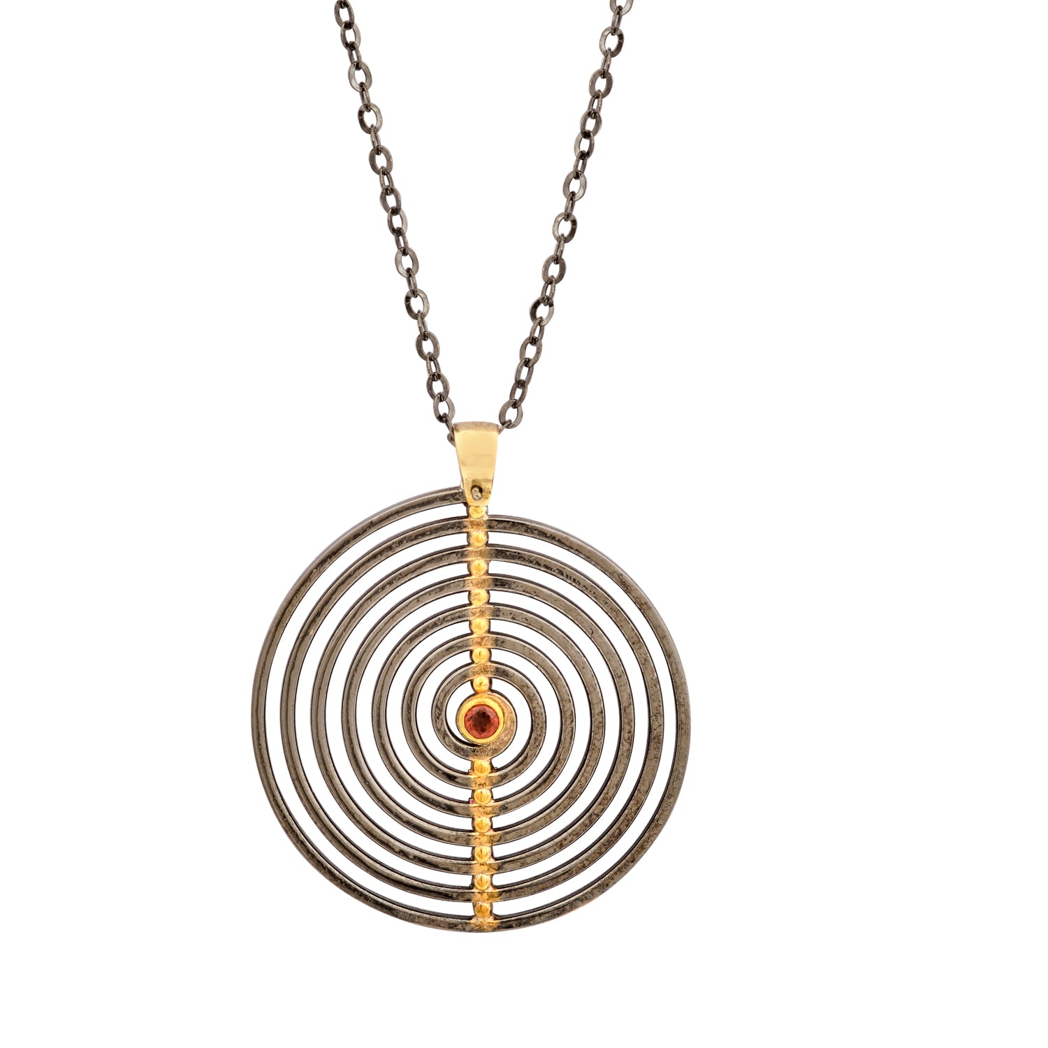 Spiral Pendant Silver Granate